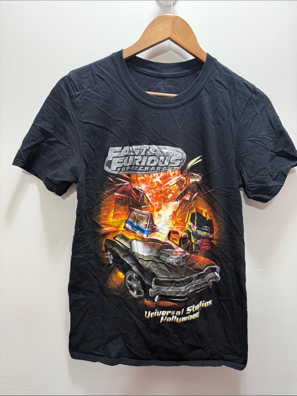 Fast & Furious Black Graphic Tee - Universal Studios Size Small 26x18